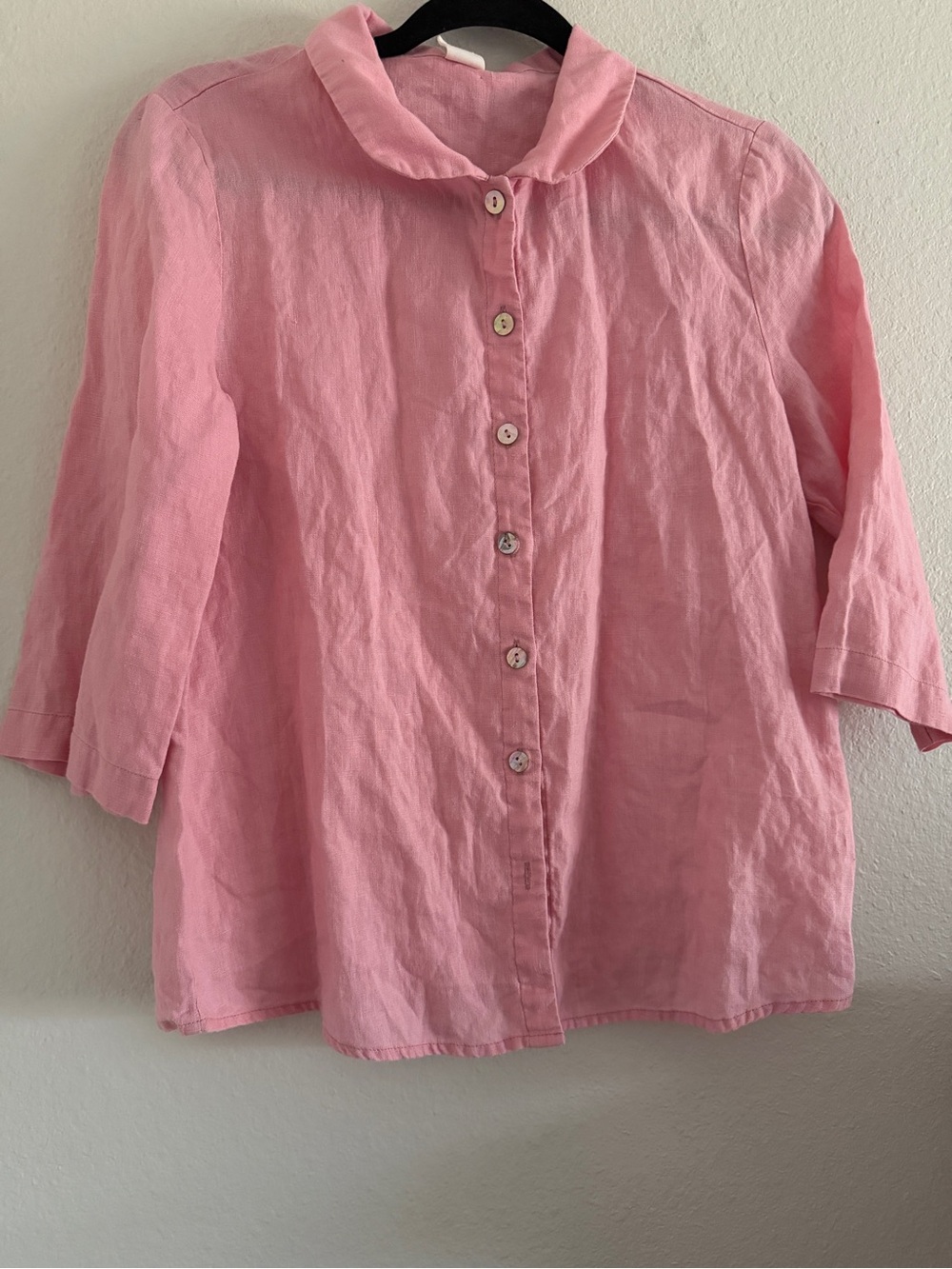 Lintico Linen Shirt Women’s XS Pink Button Up